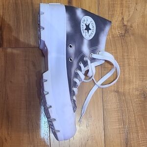 Converse Grey and White High-Top Sneakers